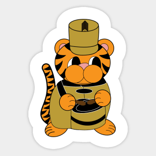 Marching Band Tiger Snare Drum Black and Gold Sticker